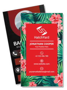 tropical floral business card design hatchyard personalized contact information template