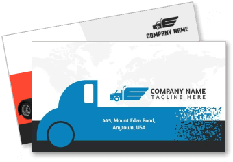 truck themed business card template with company logo