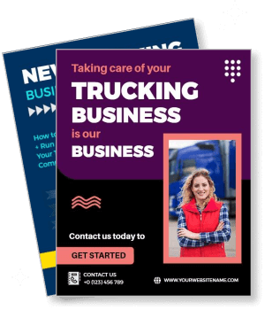 trucking business promotion flyer template with contact details