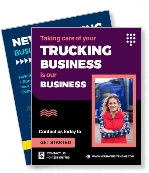 trucking business promotion template with contact details