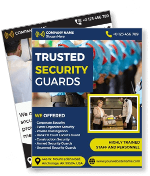 trusted security guards flyer design security services promotion template