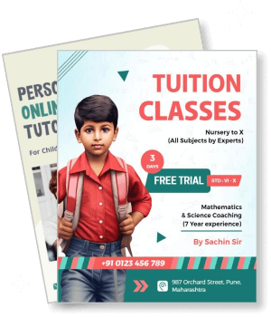 tuition classes advertisement boy with backpack education banner template