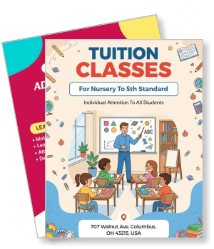 tuition classes nursery to fifth grade student attention template