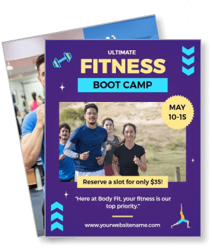 ultimate fitness boot camp advertisement may 10 15 reserve now template