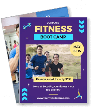 ultimate fitness boot camp advertisement poster may 10 15 reserve now template