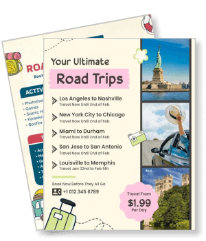 ultimate road trips with travel destinations and pricing template