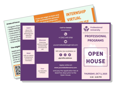 university professional programs open house event flyer 2025 template
