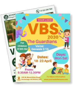 vacation bible school 2030 the guardians poster children event dates details template