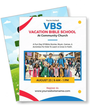 vacation bible school event community church activities for kids template