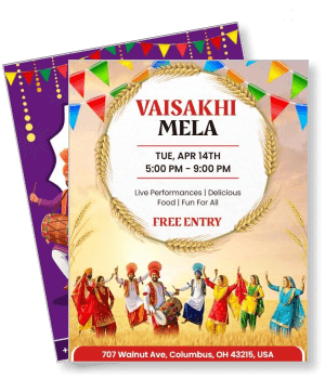 vaisakhi mela festival event with dancers and festivities template