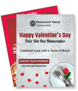 valentines day brazilian restaurant promotion template