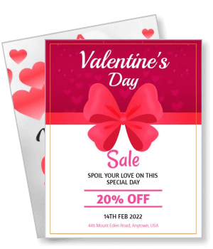 valentines day sale promotion red bow heart background template