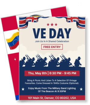 ve day celebration event free entry military band performance template