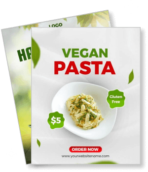 vegan pasta menu gluten free promotion affordable price template