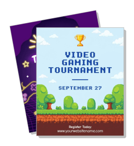video gaming tournament poster register today september 27 template