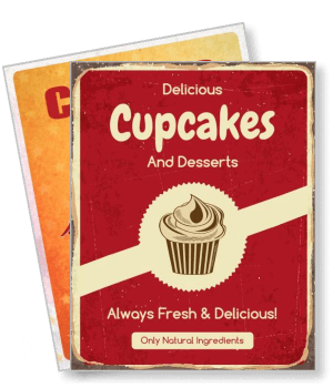 vintage style cupcakes desserts fresh delicious design template