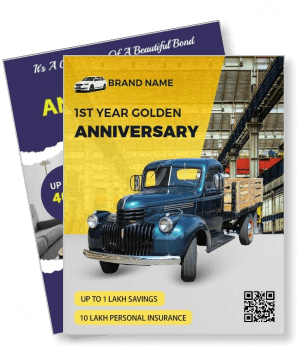 vintage truck anniversary brand promotion savings insurance offer template