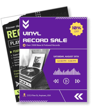 vinyl record sale promotional vintage music event advertisement template