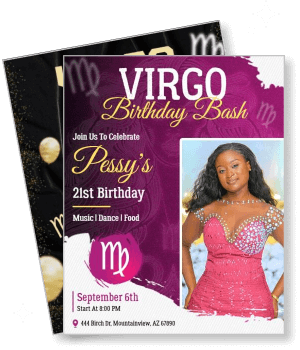 virgo birthday bash invitation pessy 21st birthday celebration template