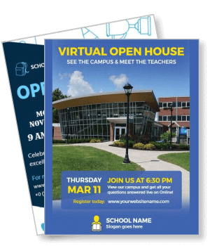 virtual open house event school promotion design template