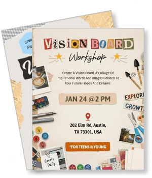vision board workshop teens and young event template