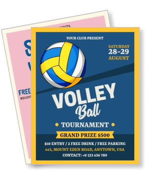 volleyball tournament grand prize event details layout template