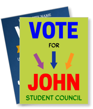 vote for student council election campaign design template