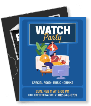 watch party special food music drinks reservation details template