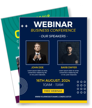 webinar business conference august 2024 free registration flyer template