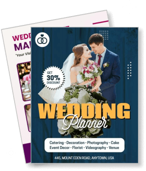 wedding planner with couple and service discount details template