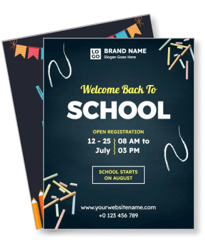 welcome back to school with registration and contact details template