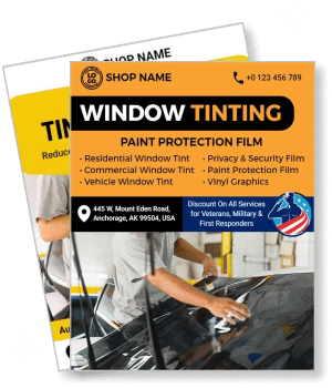 window tinting paint protection film advertisement brochure design template