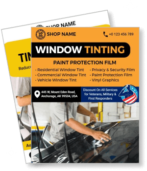 window tinting paint protection film advertisement design template