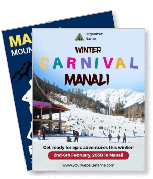 winter carnival manali 2030 event for adventure travel and snow activities template