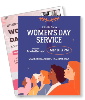 womens day service invitation march 8 event pastor arieta benson austin texas usa template