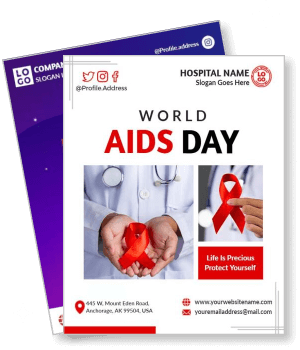 world aids day awareness with red ribbon hospital information template