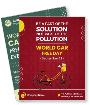 world car free day 2023 bicycle design eco friendly transport event template