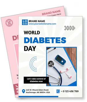 world diabetes day medical stethoscope blood sugar meter template