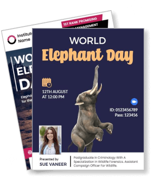 world elephant day event with elephant and speaker details template