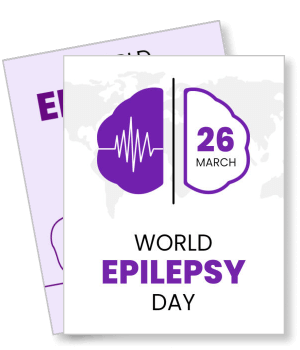 world epilepsy day march 26 awareness purple brain wave design template