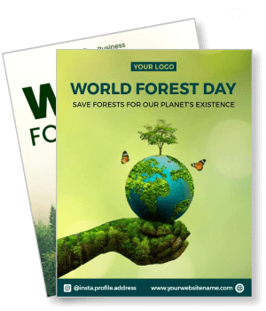 world forest day save forests planet conservation illustration template