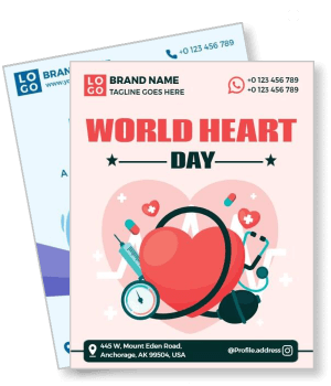 world heart day health awareness campaign heart health icons template