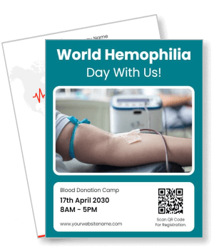 world hemophilia day blood donation camp event 2030 template