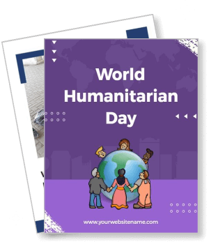 world humanitarian day celebration with people holding globe template