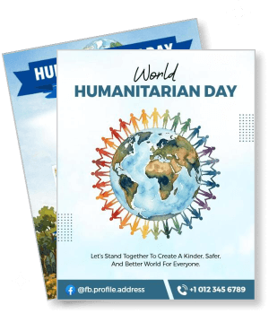 world humanitarian day poster global unity celebration event promotion template
