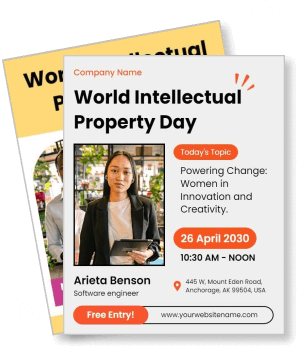 world intellectual property day event software engineer speaker template