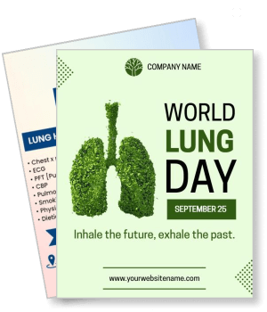 world lung day september 25 sustainable greenery theme health campaign template