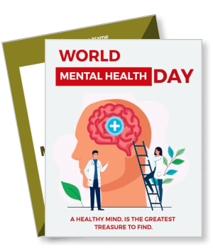 world mental health day awareness with brain and health professionals template