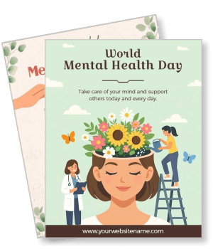 world mental health day awareness with positive message template