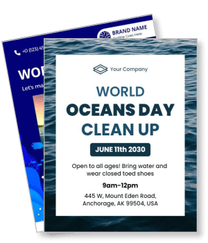 world oceans day clean up eco event anchorage june 11 2030 template